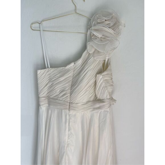 MAC DUGGAL Rosette One Shoulder Tea Length Dress Plus Size 16 - Picture 9 of 12